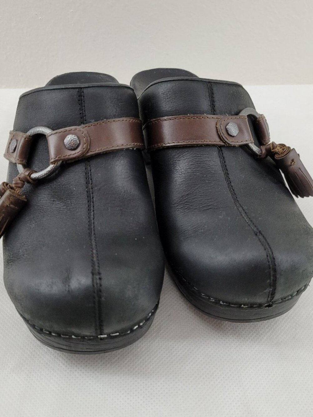 DANSKO | Shandi Leather Tassel Clogs Shoes Size 38 EU | 8 US  | Color Black